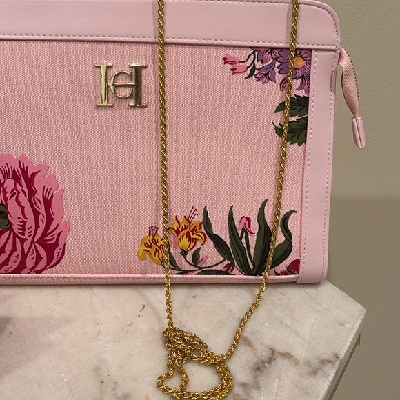 Carolina Herrera floral canvas cosmetics bag to crossbody - Picture 3 of 13